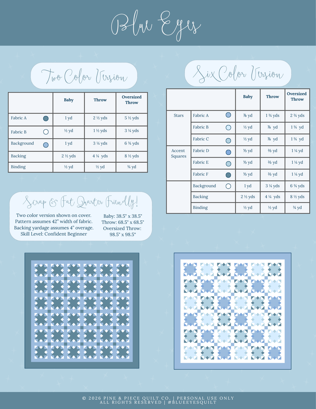 Blue Eyes | Paper Quilt Pattern
