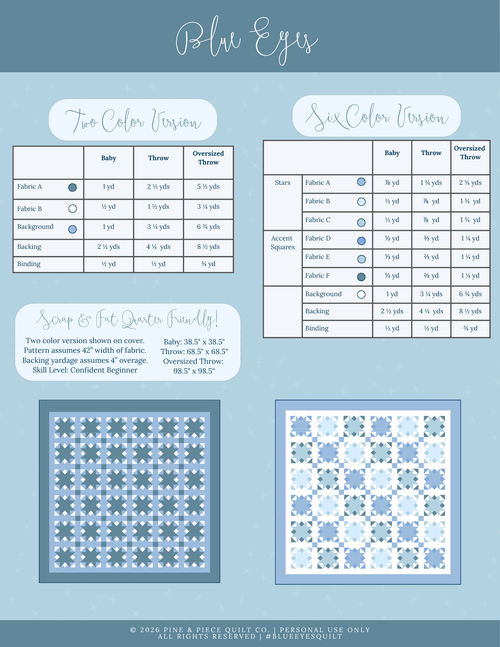 Blue Eyes | Digital PDF Quilt Pattern